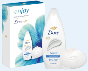 Dove darčeková sada pre ženy Hydrate (sprchový gél 250ml + tuhé mydlo 100g)