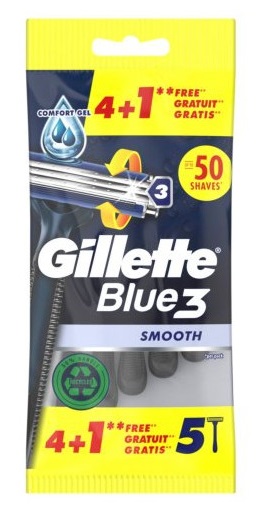 Gillette Jednorazový strojček Blue3 5ks Smooth Ks