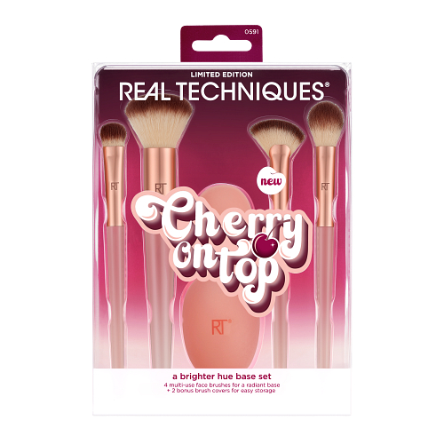 REAL TECHNIQUES Cherry On Top Základná sada 4 štetce + 2 cestovné púzdra