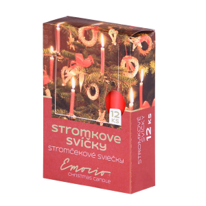 Stromkové 12ks 12x100 červené sviečky