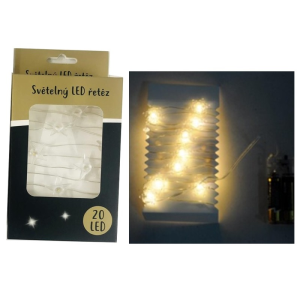 Reťaz svietiaca 20 LED 2,2m vianočné