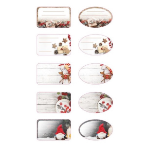 Samolepky na darčeky (9(6ks/kra)) vianočné