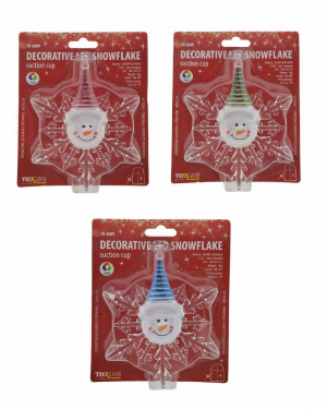 LED dekorácia Vianočná prísavka snehuliak