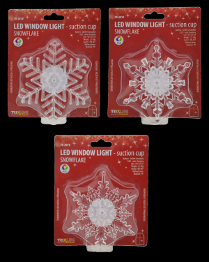 LED dekorácia Vianočná prísavka vločka