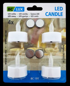 Sviečka čajová LED (4ks/bli)