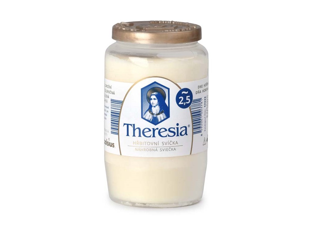 Theresia kompozitná sviečka 155g ~2,5dne biela