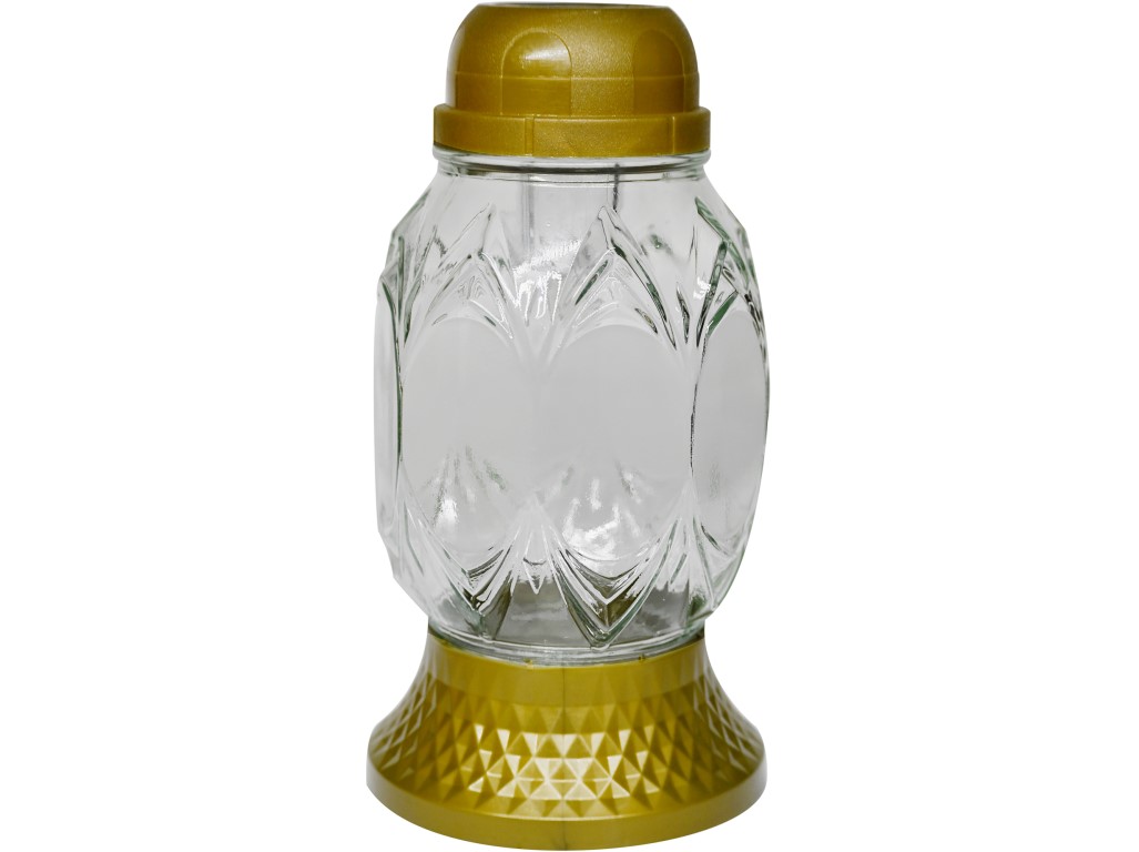 Madona Chrb.Sklo LED 21 cm gotika zlatá