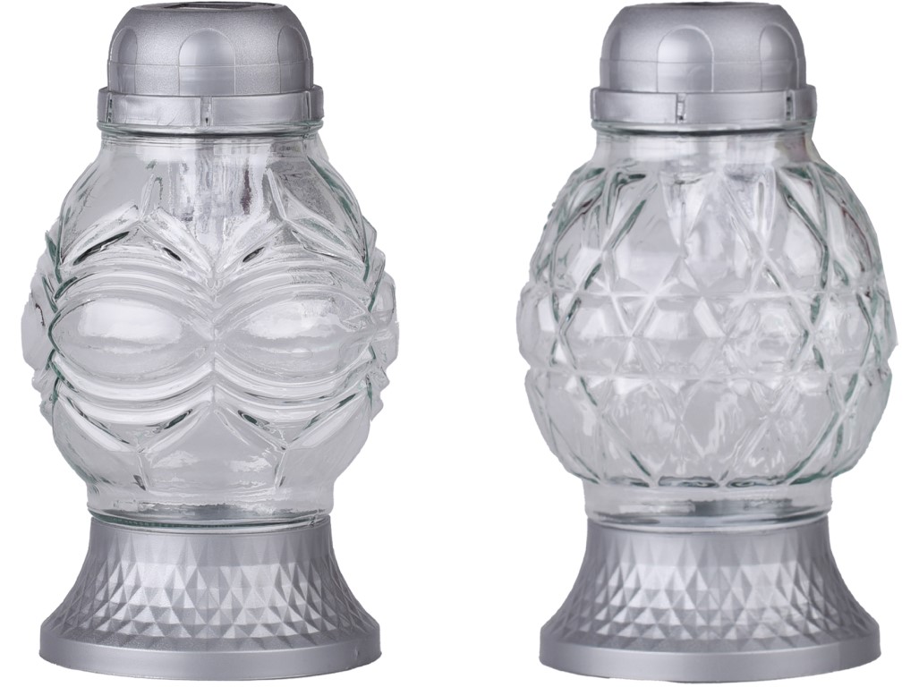 Madona Chrb.Sklo LED 21 cm banka strieborná