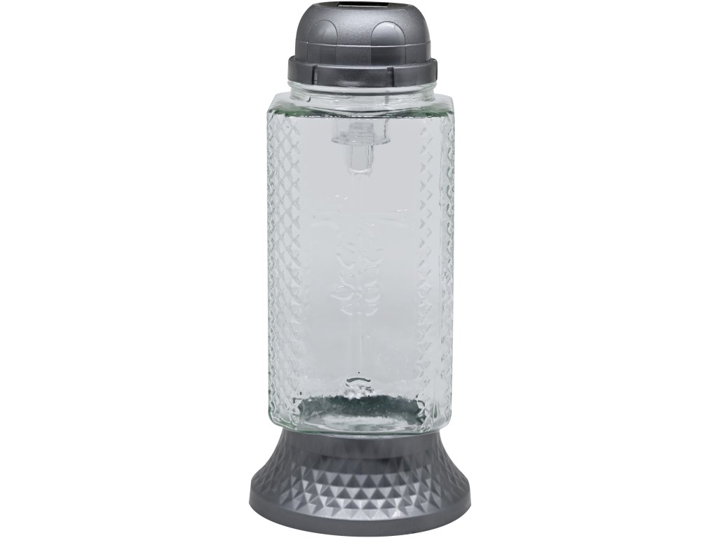 Madona Chrb.Sklo LED 26 cm štruktúrované strieborná