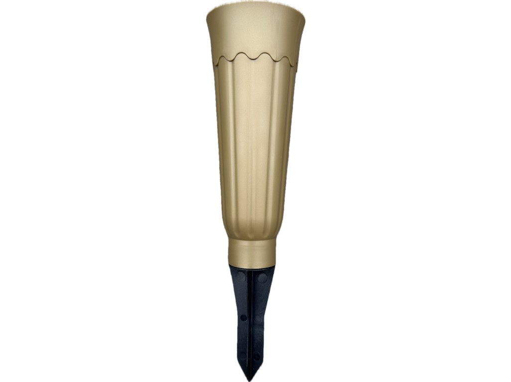 Madona cintorínska váza plast zapichovací 27 cm - zlatá