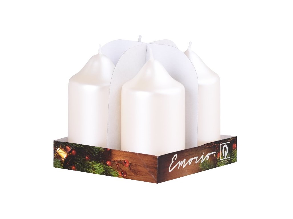 Emocio adventný valec 4ks 50x90 Perla krém sviečky