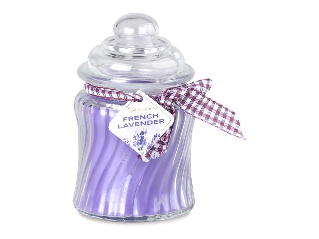 Emocio vonná sviečka v skle French Lavender so skleneným viečkom 76x125mm