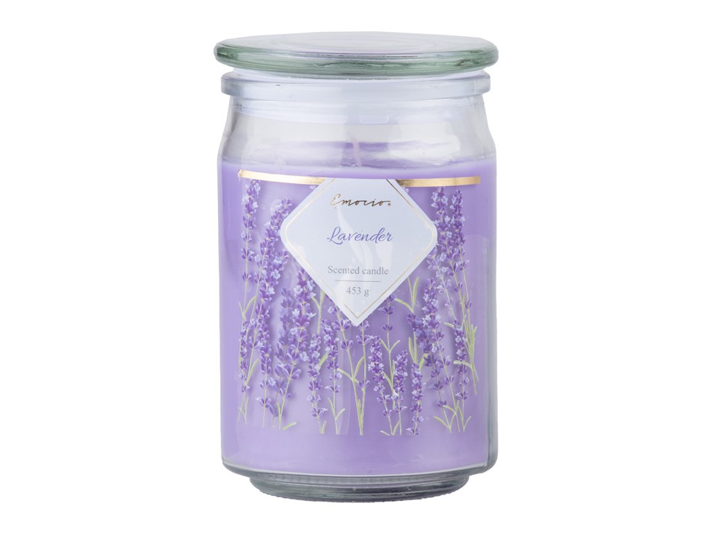 Emocio vonná sviečka v skle Lavender so skleneným viečkom 93x142mm