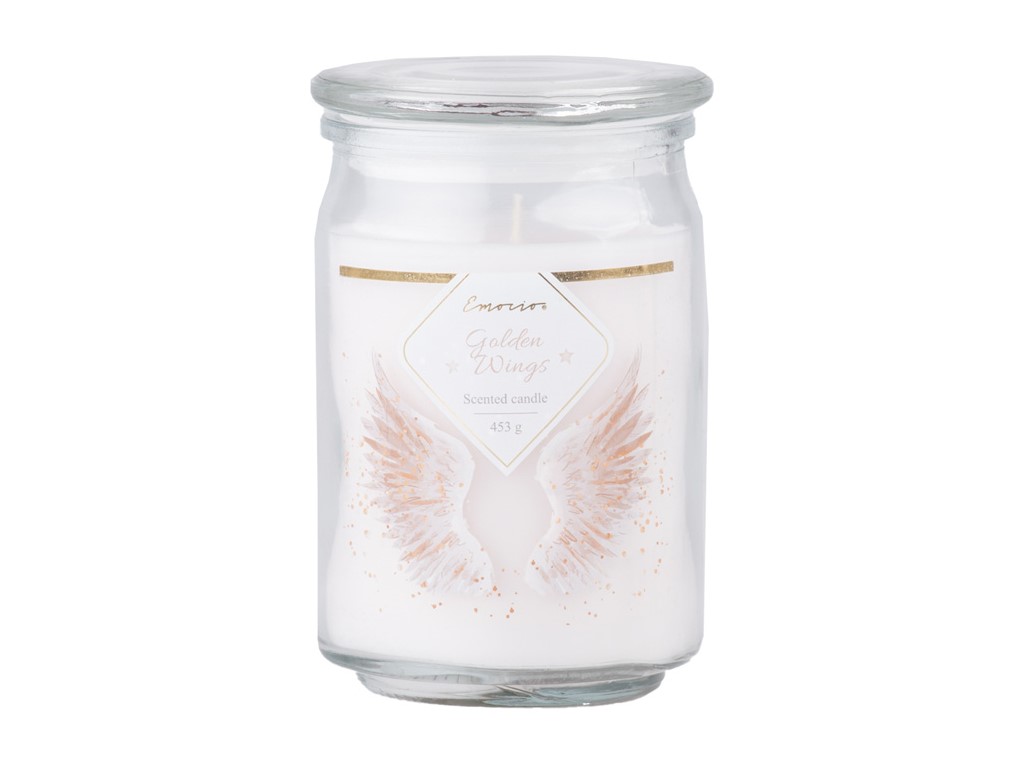 Emocio vonná sviečka v skle Golden Wings so skleneným viečkom 93x142mm