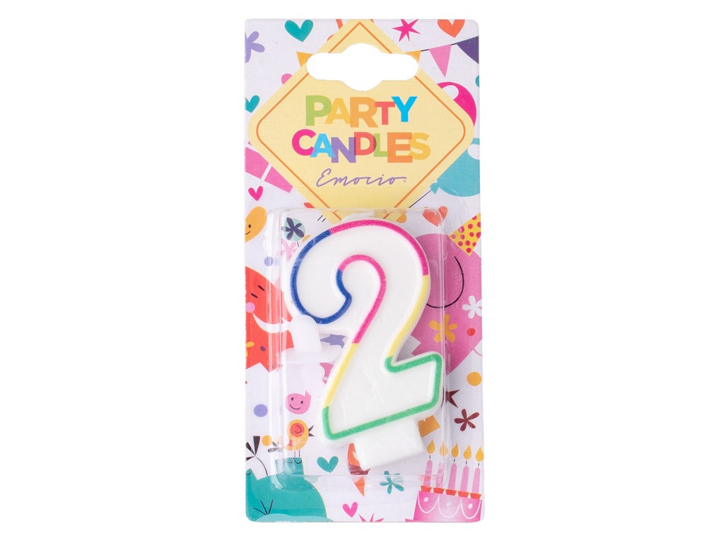 Emocio Tortová sviečka s číslom 2
