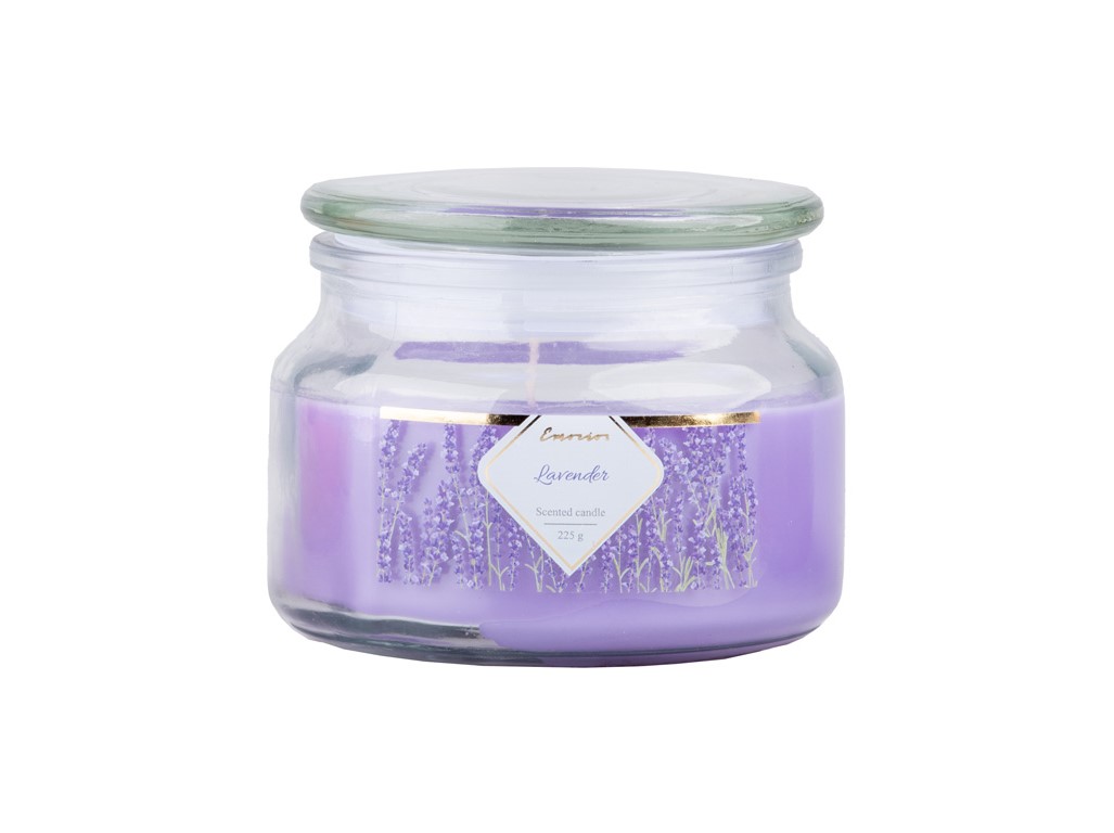 Emocio vonná sviečka v skle Lavender so skleneným viečkom 100x79mm