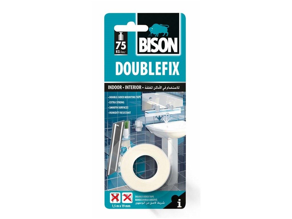 BISON obojstranná lepiaca páska DOUBLEFIX 1,5 mx 19 mm