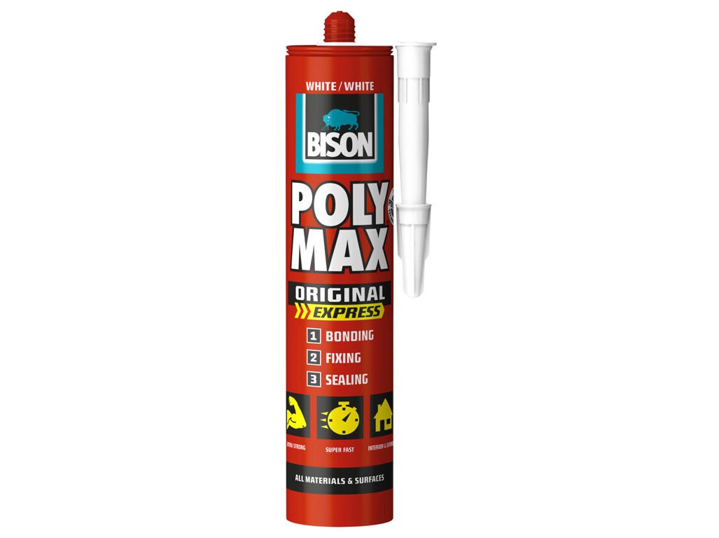 BISON univerzálne lepidlo a tmel POLY MAX express white 425 g