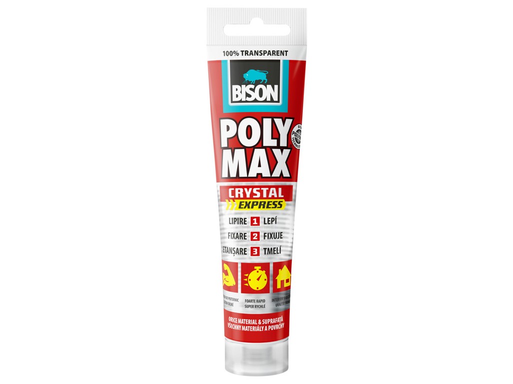 BISON univerzálne montážne lepidlo POLY MAX crystal express 115 g