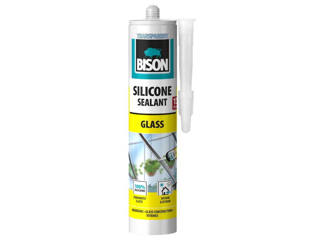 BISON silikónový tmel SILICONE GLASS ČÍRÝ 280 ml