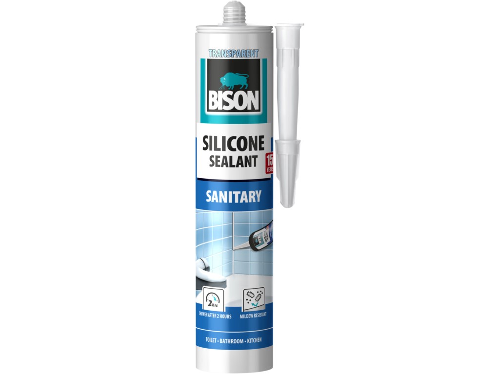 BISON silikónový tmel SILICONE SANITARY ČÍRY 280 ml
