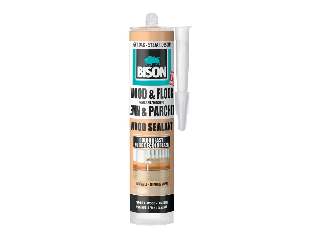 BISON jednozložkový tmel WOOD SEALANT LIGHT OAK (svetlý dub) 300 ml