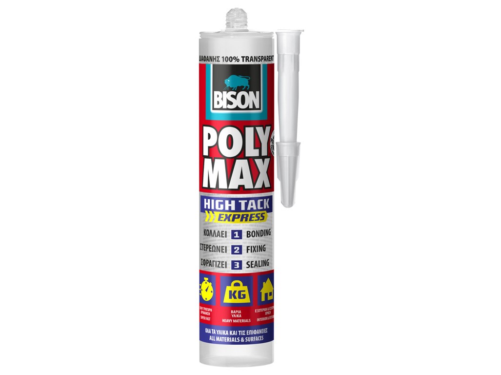 BISON univerzálne lepidlo a tmel POLY MAX high tack crystal express 300 g