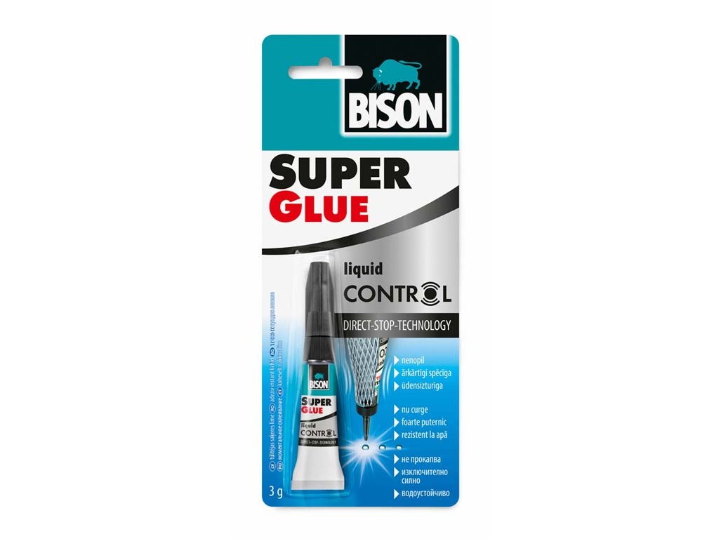 BISON sekundové lepidlo SUPER GLUE CONTROL 3 g