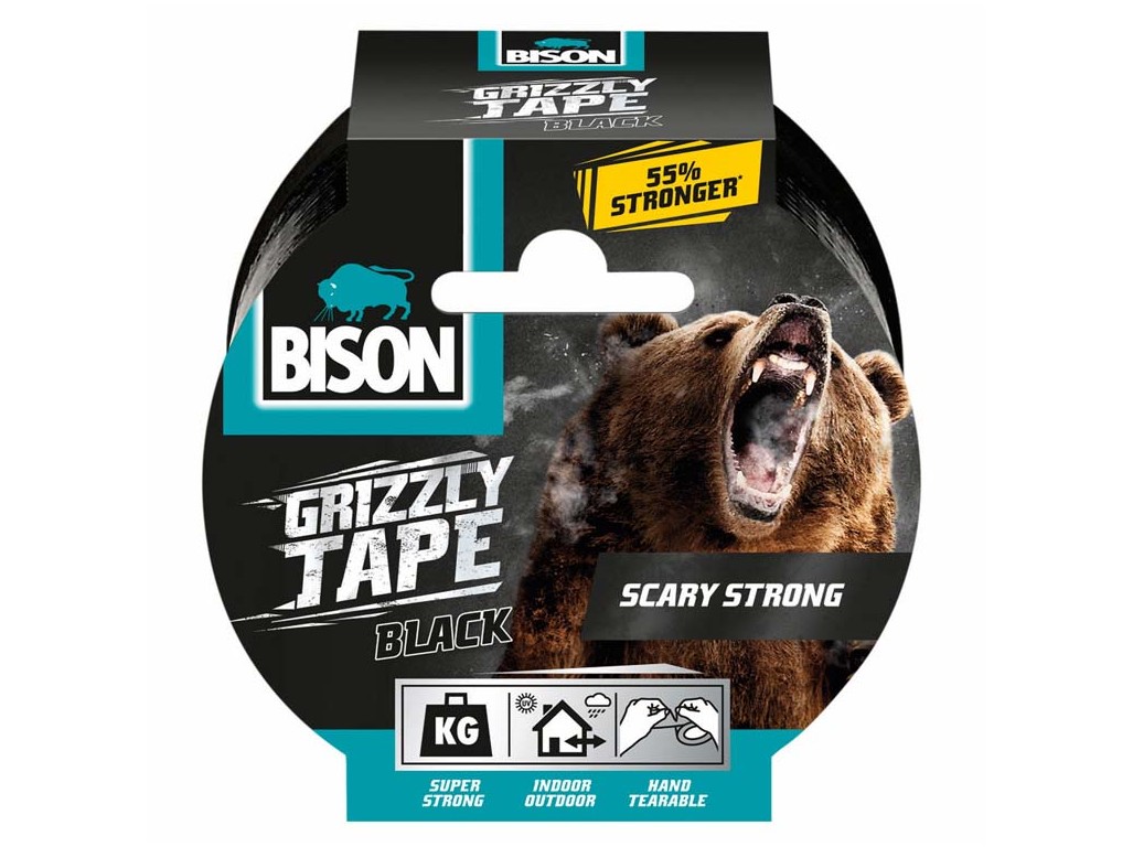 BISON lepiaca páska GRIZZLY TAPE 10 m čierna