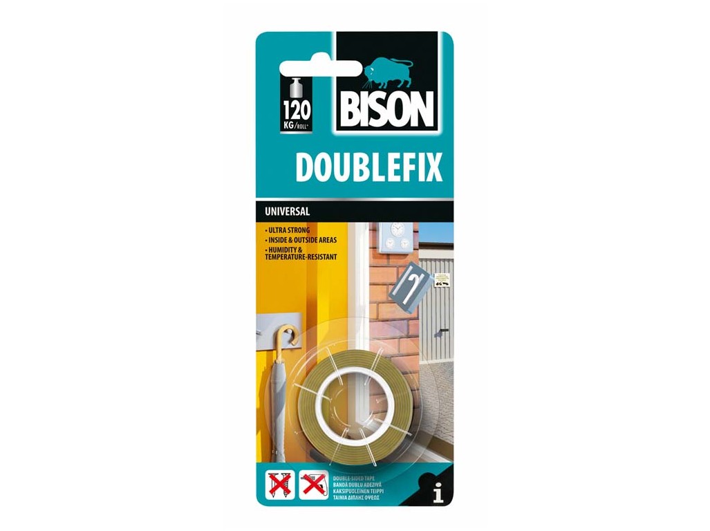 BISON obojstranná lepiaca páska DOUBLEFIX UNIVERSAL 1,5 mx 19 mm