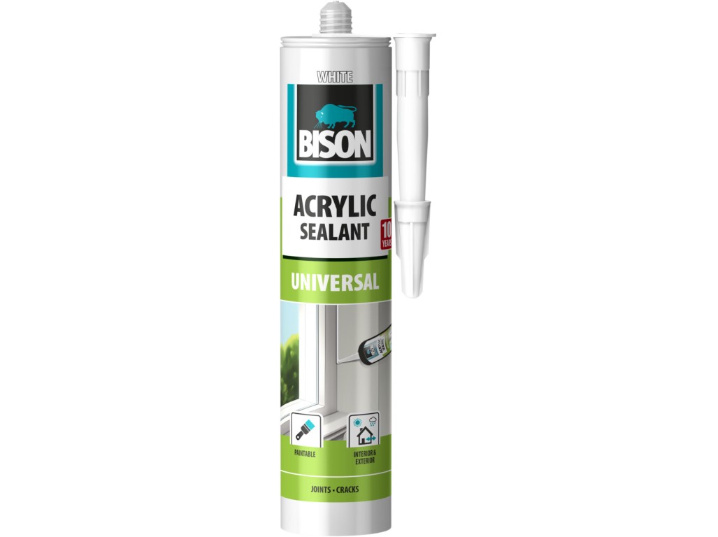 BISON jednozložkový tmel ACRYLIC UNIVERSAL BIELÝ 300 ml