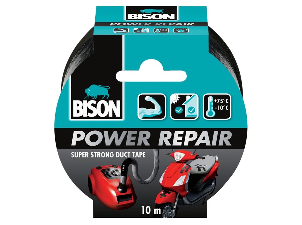 BISON univerzálna lepiaca páska Power Repair Black Roll 10 m Multi Language