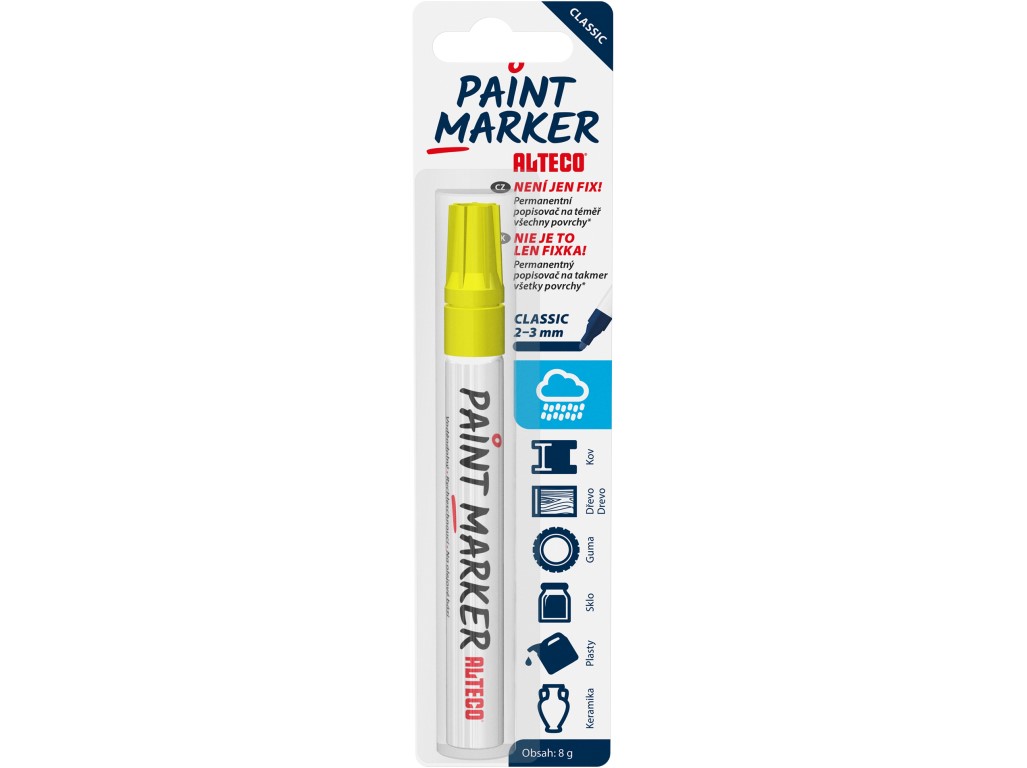 ALTECO permanentný popisovač Paint Marker Classic žltý