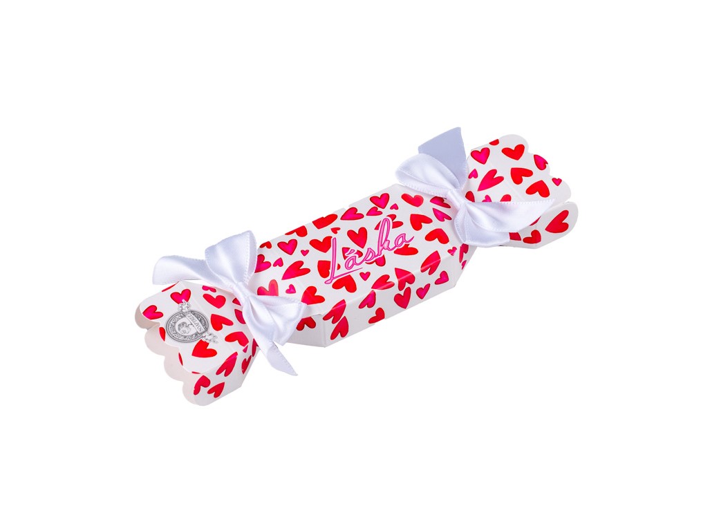 Mydlo Láska v krabičke mix, červená v bielej farbe 20g