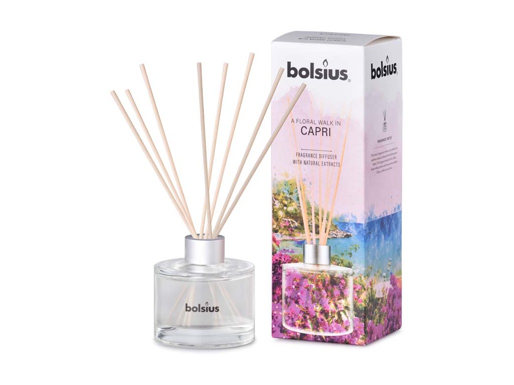 Bolsius Diffuser Capri limitovaná verzia 100ml + vonné steblá