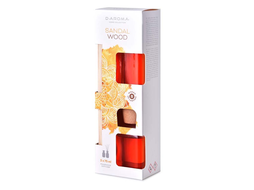 Diffuser D-Aróma Sandal Wood + vonné steblá 2x75ml