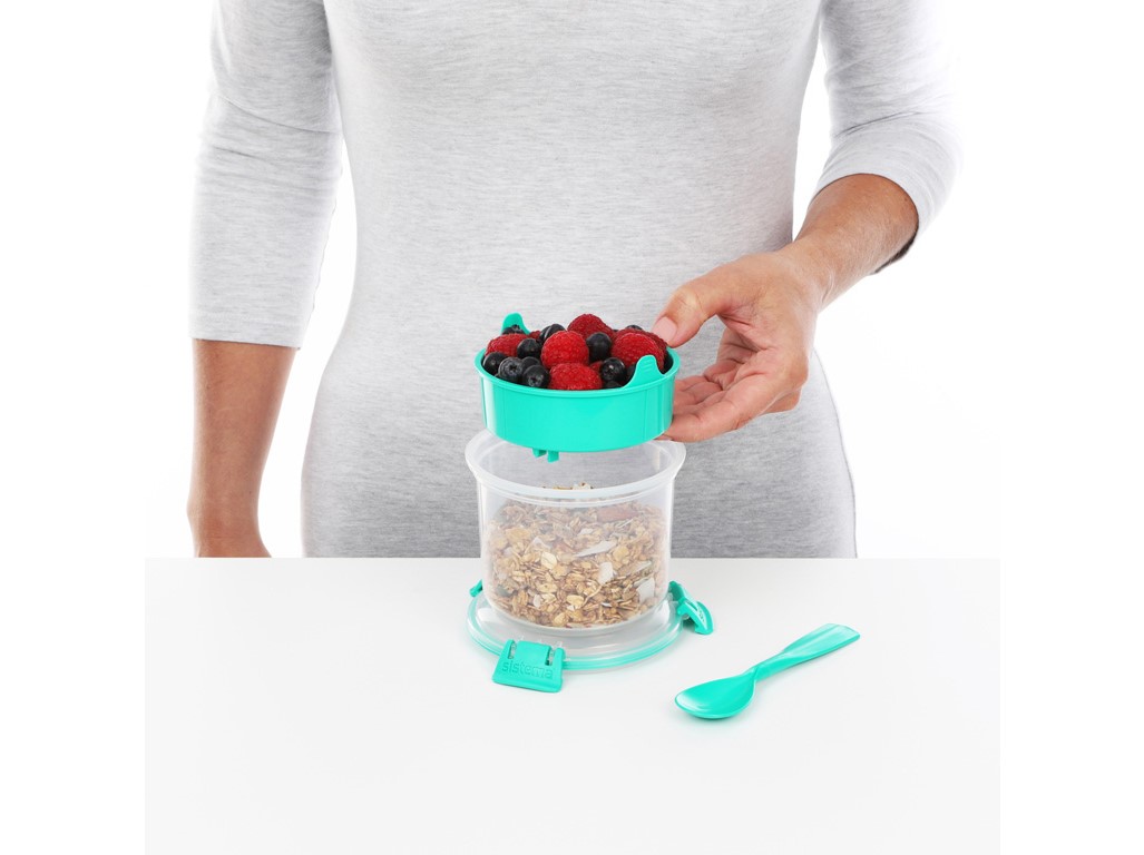 Sistema Dóza na desiatu s miskou a lyžičkou To Go Breakfast 530 ml, mix farieb