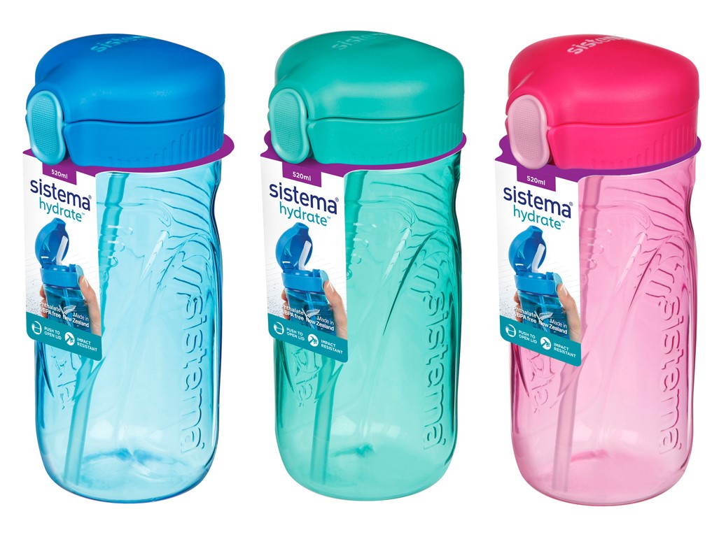 Sistema Fľaša so slamkou Hydrate Quick Flip Top 520 ml, mix farieb