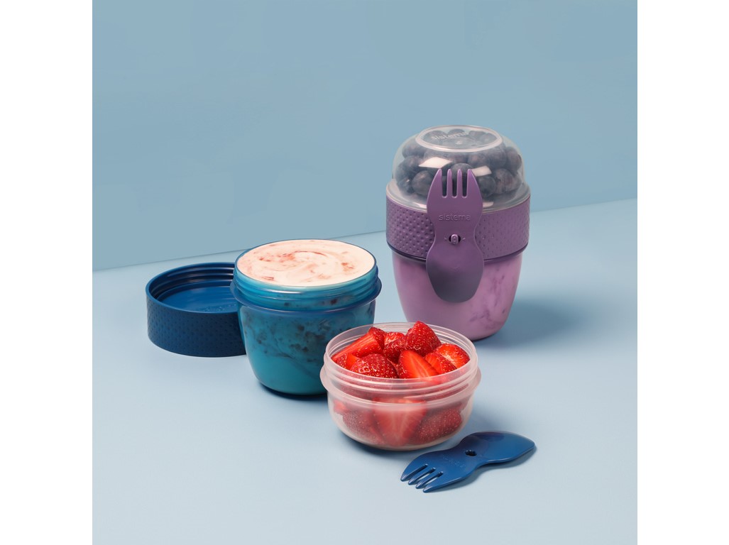 Sistema Svačinový box To Go Snack Capsule s vidličkou 515 ml, mix farieb