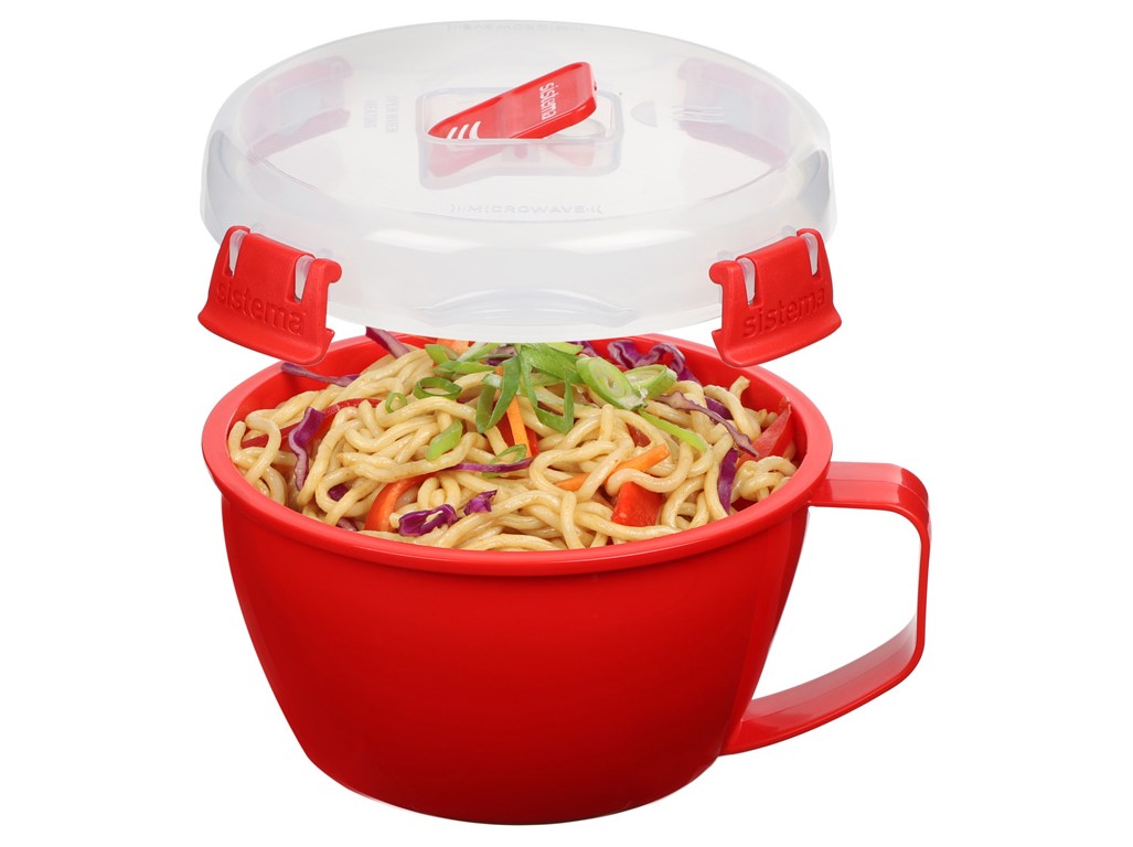 Sistema Dóza na rezance a hranolky Microwave noodle bowl 940 ml, červená