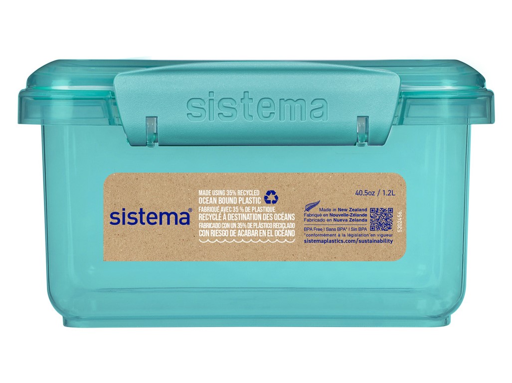 Sistema Olovrantový box s príborom Ocean Bound Lunch Plus 1,2 l, mätová