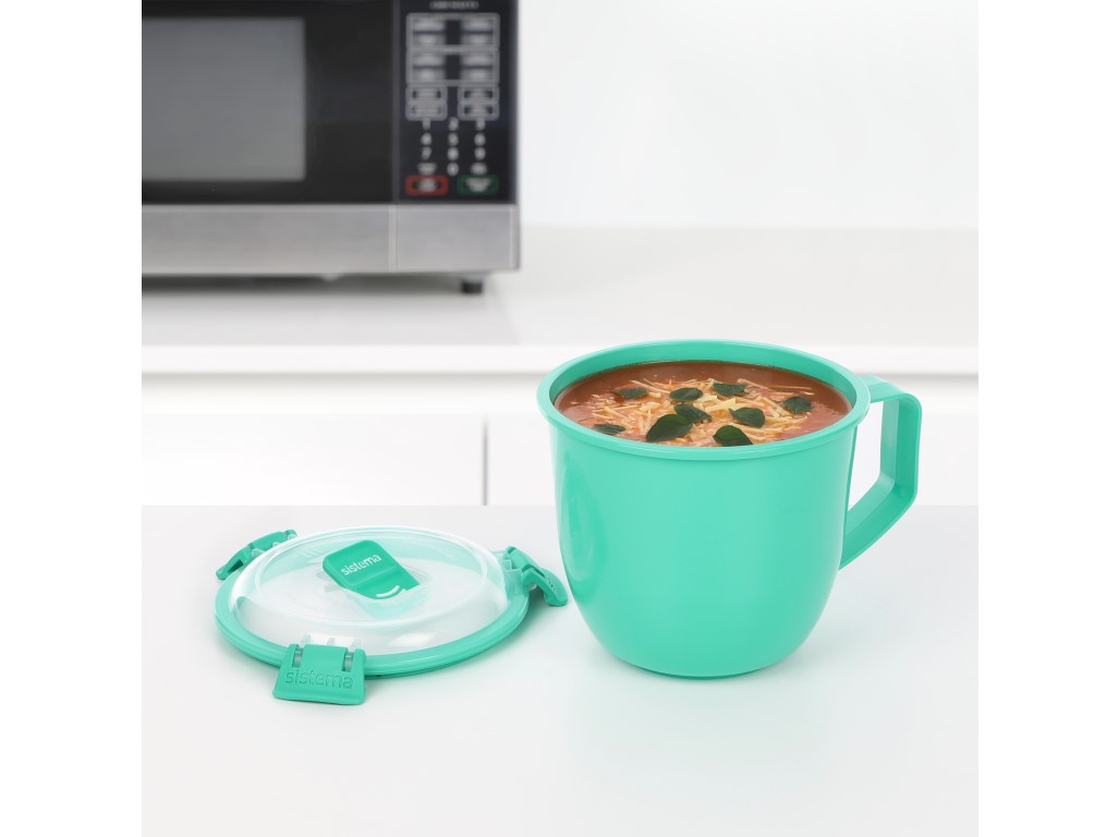 Sistema Hrnček na polievku a dusené pokrmy Microwave Large Soup Mug 900 ml, mätová
