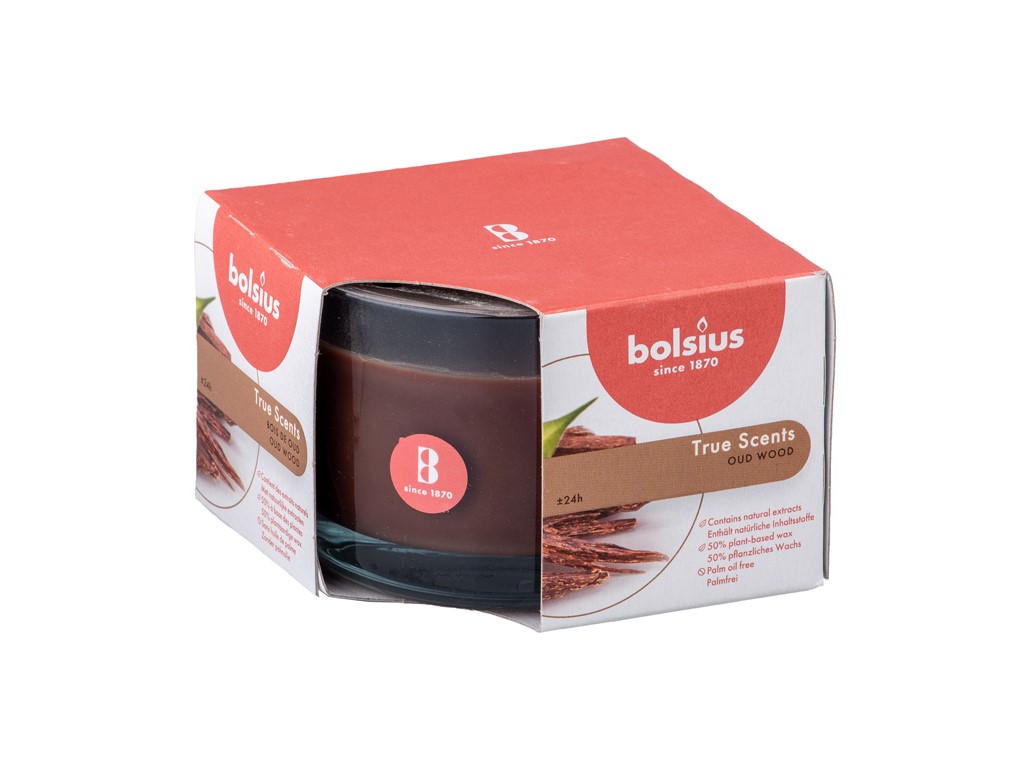 Bolsius Aromatic 2.0 Vonná sviečka v skle, 90x63mm, Oud wood
