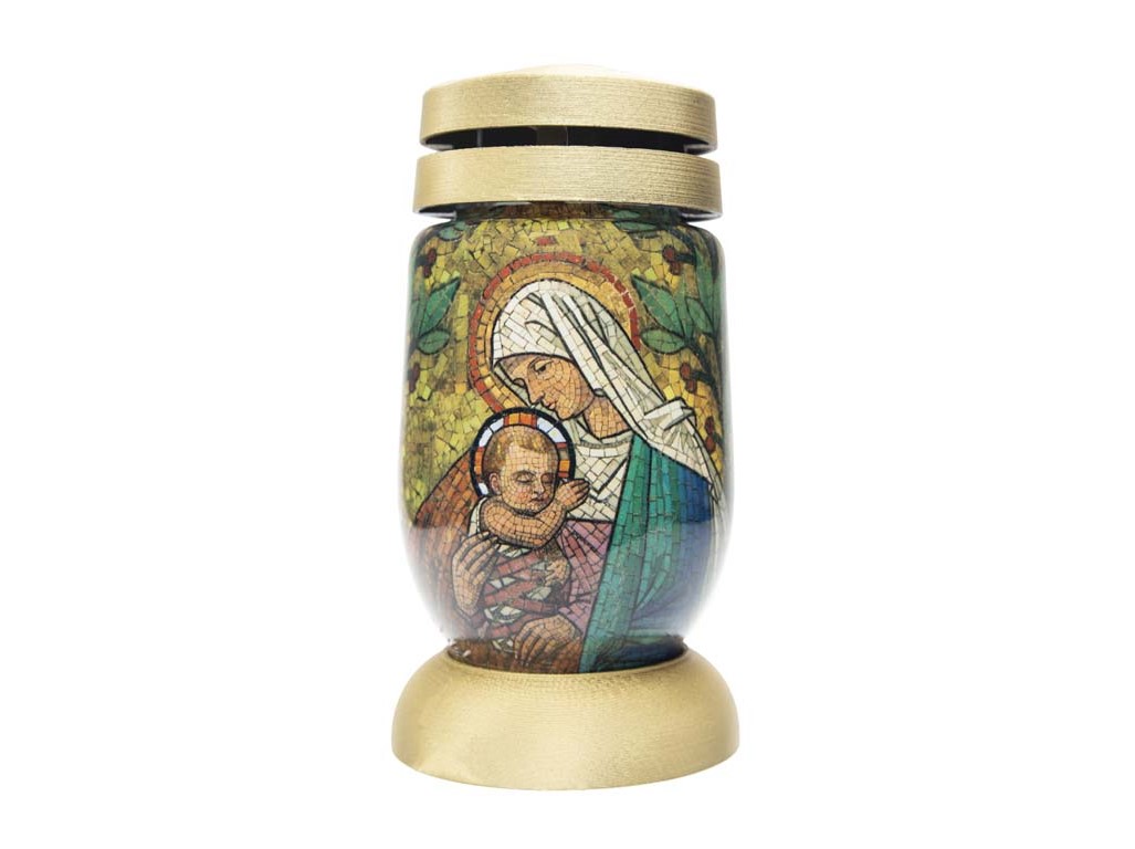 Bolsius cintorínske sklo 23 cm vklad 120g 36h. Mozaika Mária