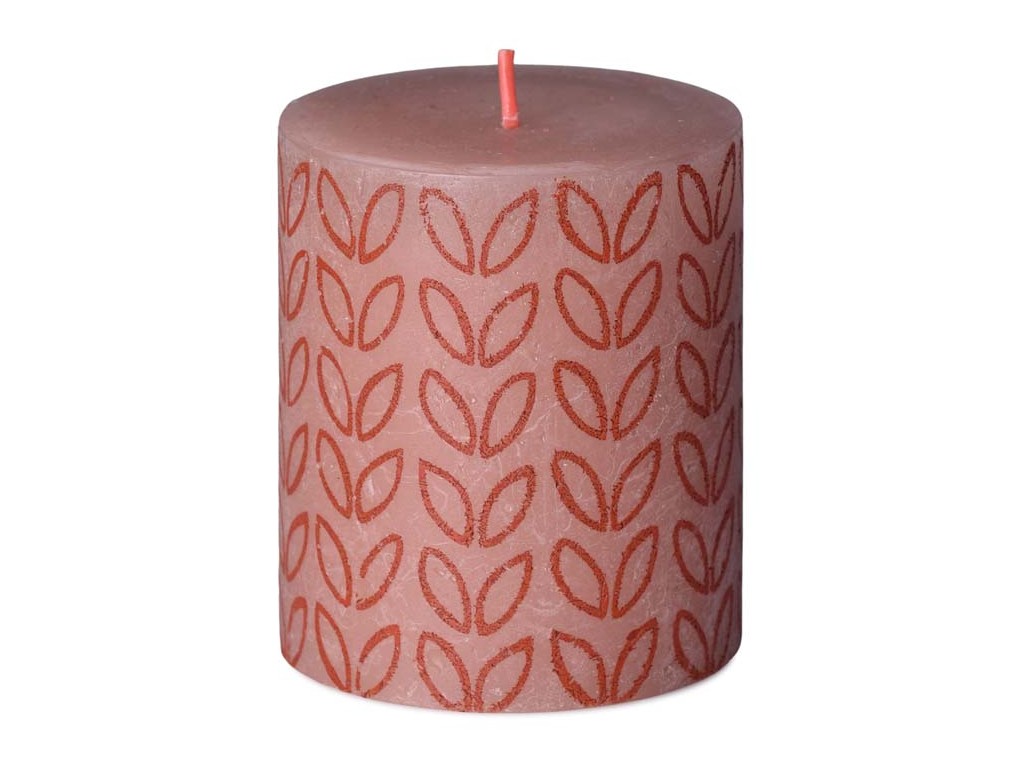 Bolsius sviečka valec Misty Pink Rustic Silhouette 68x80mm