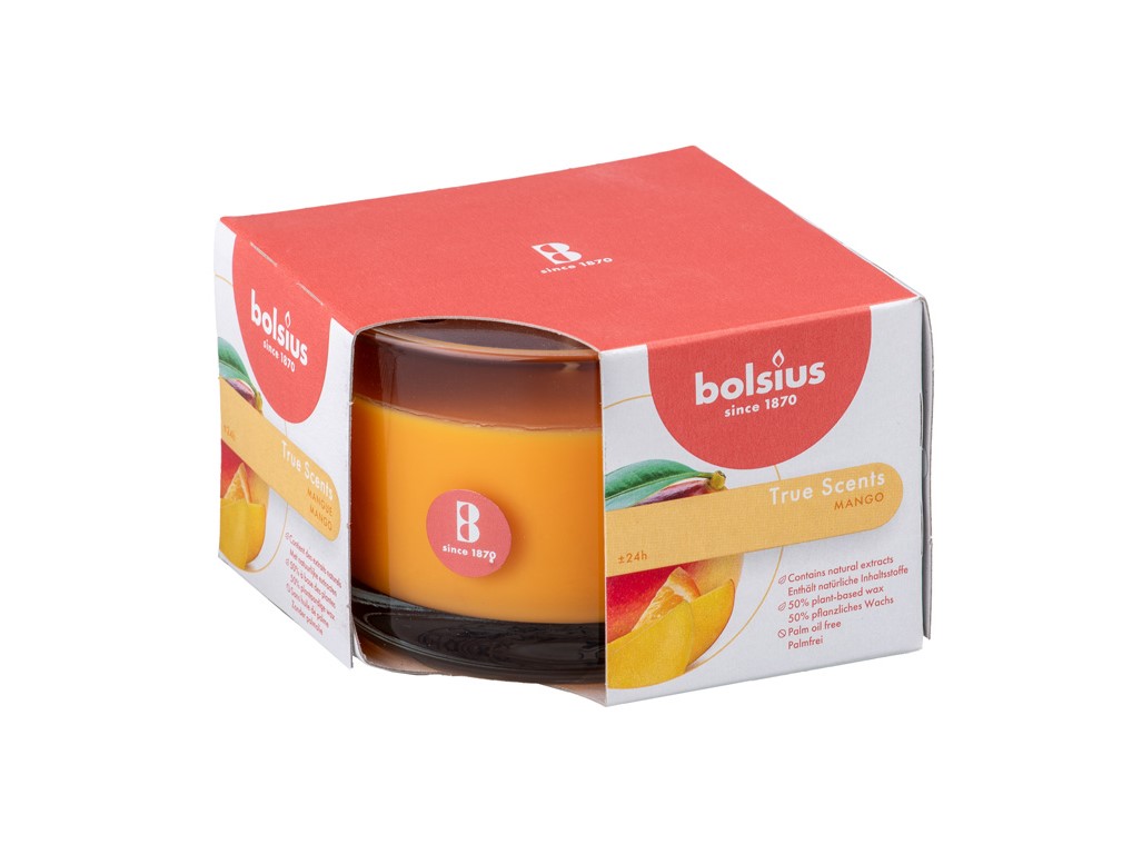 Bolsius Aromatic 2.0 Vonná sviečka v skle, 90x63mm, Mango