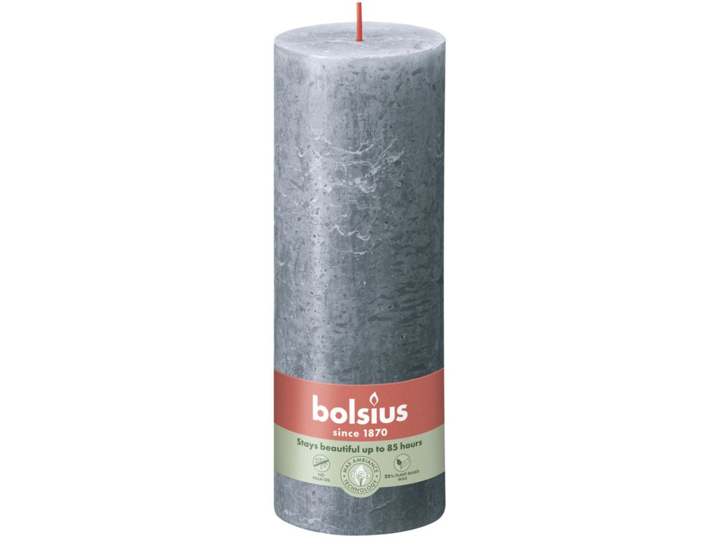 Bolsius Rustic Shine Valec 68×190 mm – Slate Blue (modrá)