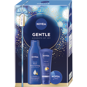 NIVEA darčeková sada pre ženy GENTLE MOMENT OF JOY (telové mlieko, krém na ruky, krém)