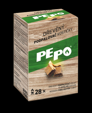 PE PO drevený podpaľovač (28ks/kra) kostic