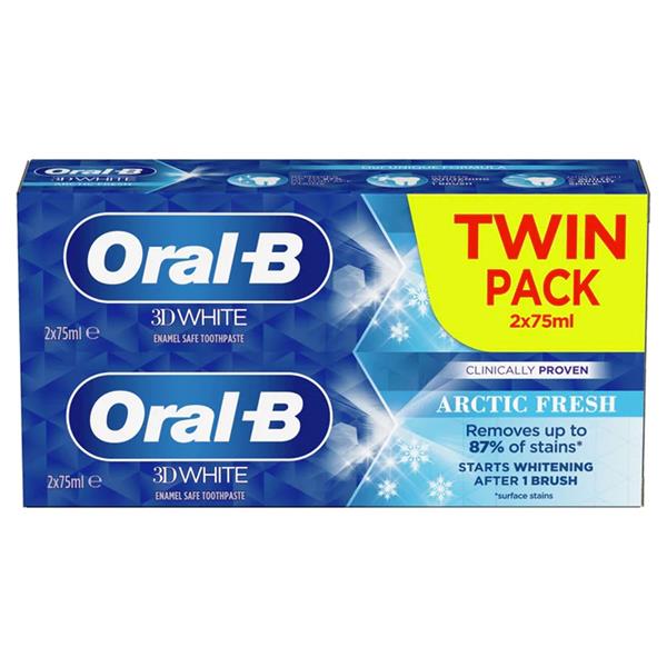 Oral-B zubná pasta 2x75ml 3D White Arctic Fresh